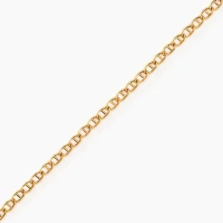 Bracelet Capucin Or Jaune Maille Marine Plate