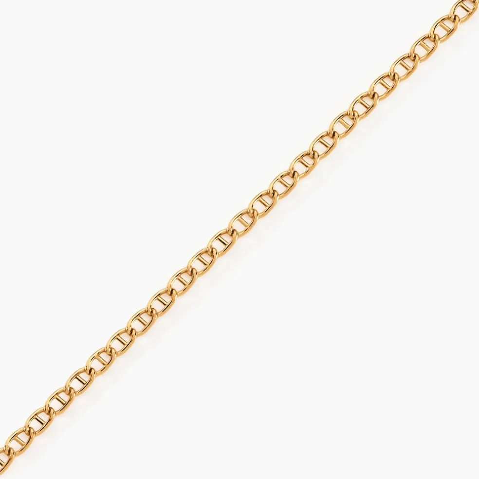 Bracelet Capucin Or Jaune Maille Marine Plate