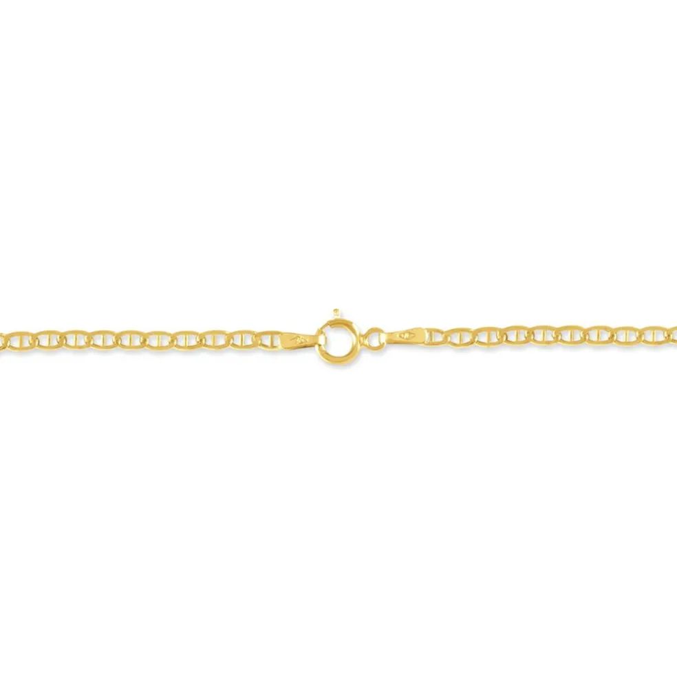 Bracelet Capucin Or Jaune Maille Marine Plate