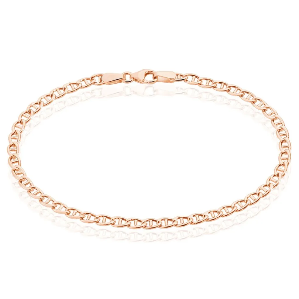 Bracelet Capucin Or Rose Maille Marine Plate