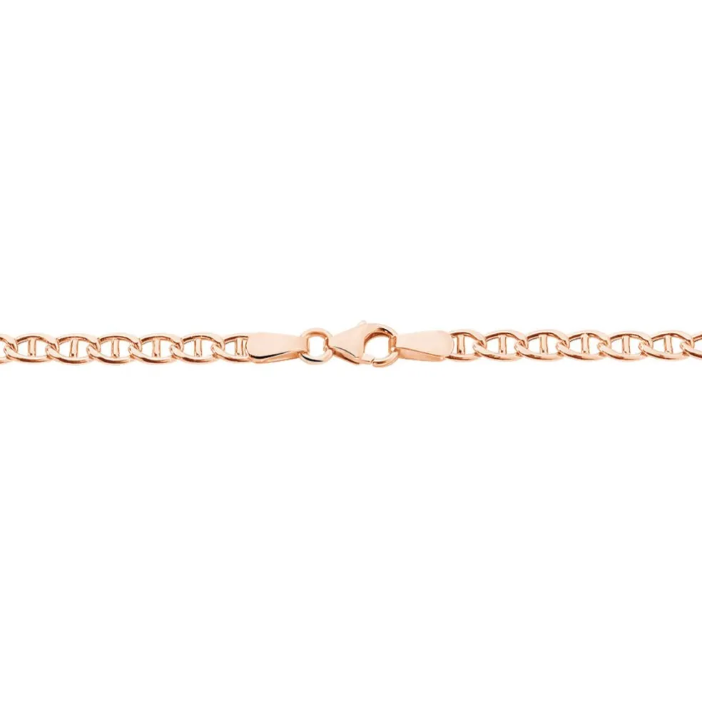 Bracelet Capucin Or Rose Maille Marine Plate