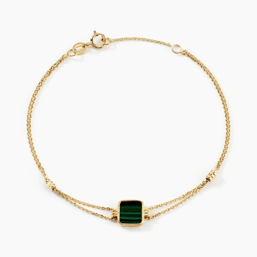 Bracelet Caron Or Jaune Malachite