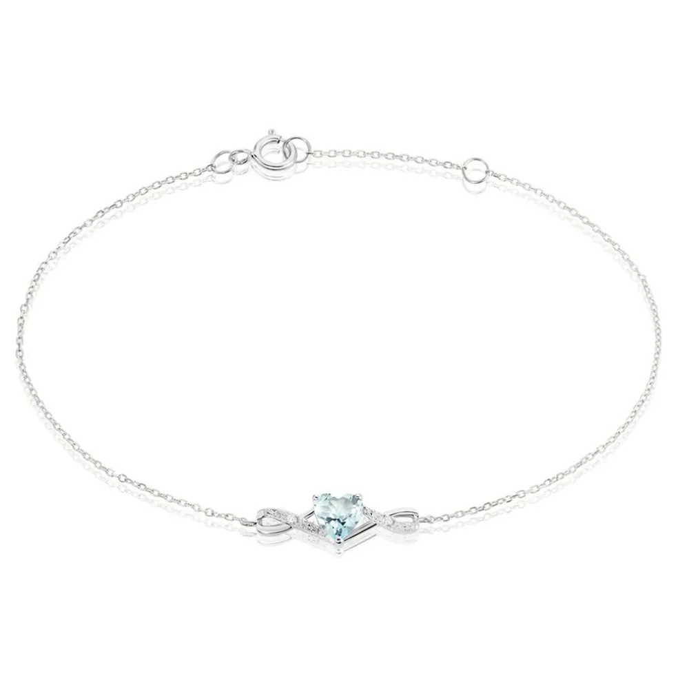Bracelet Clothilde Or Blanc Topaze Oxyde De Zirconium
