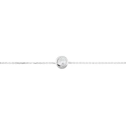 Bracelet Columbine Or Blanc Oxyde De Zirconium Blanc