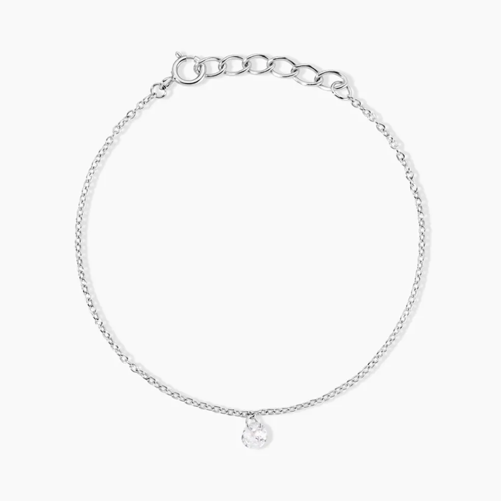 Bracelet Court Argent Blanc Constantin Oxyde De Zirconium