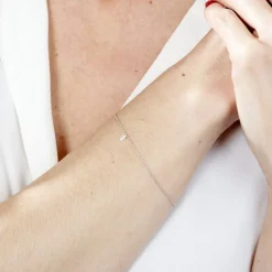 Bracelet Court Argent Blanc Constantin Oxyde De Zirconium
