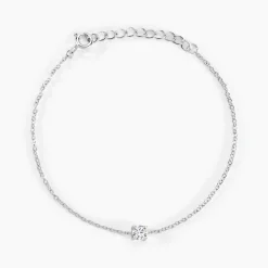 Bracelet Court Argent Blanc Lylwenn Oxyde De Zirconium