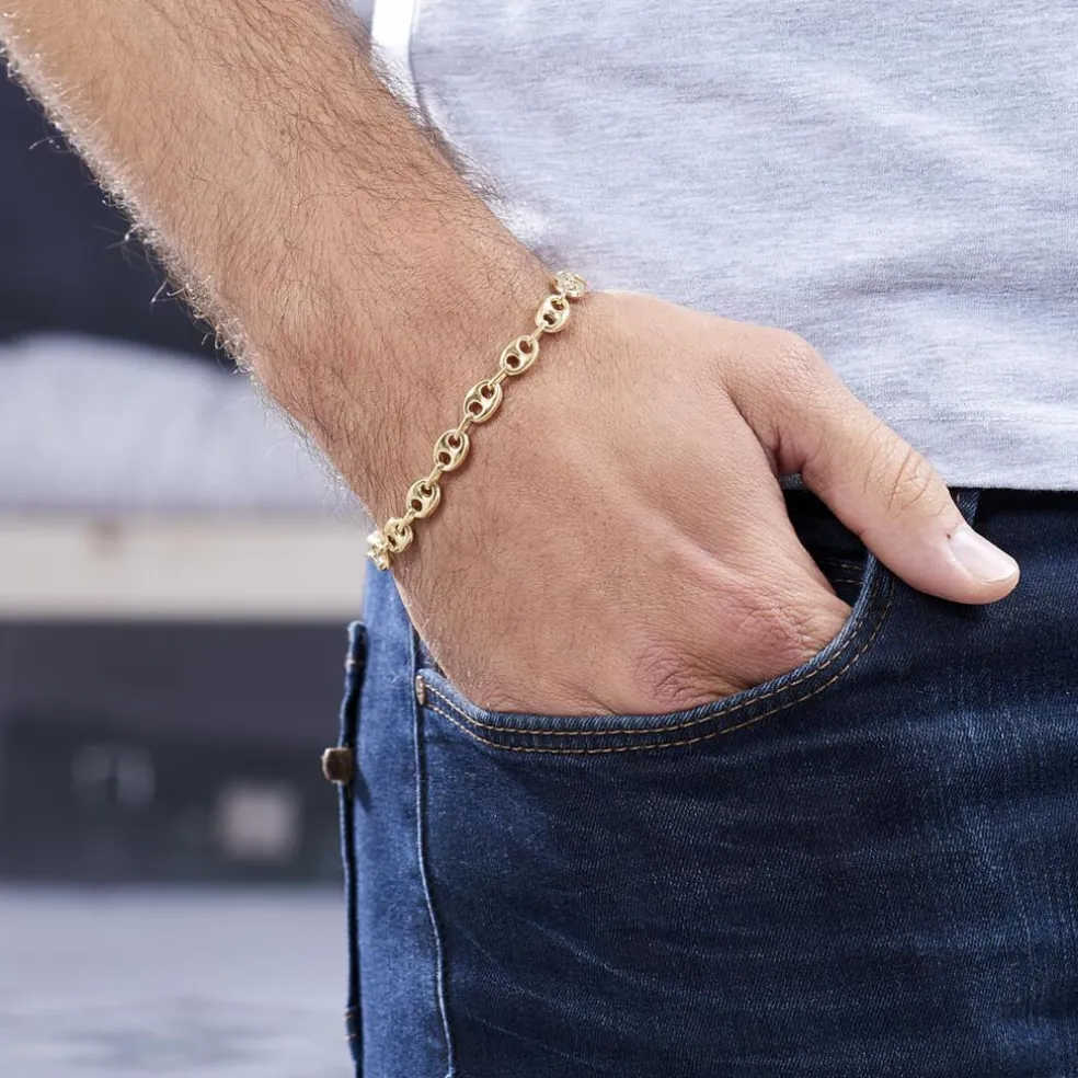 Bracelet Dami Maille Grain De Café Or Jaune