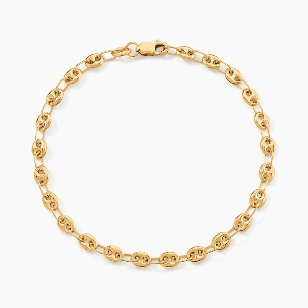 Bracelet Dami Maille Grain De Cafe Or Jaune