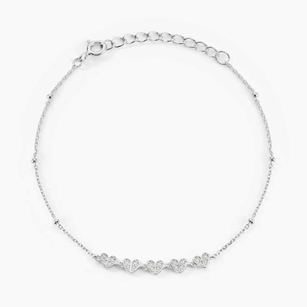 Bracelet Declaration Argent Blanc Oxyde De Zirconium
