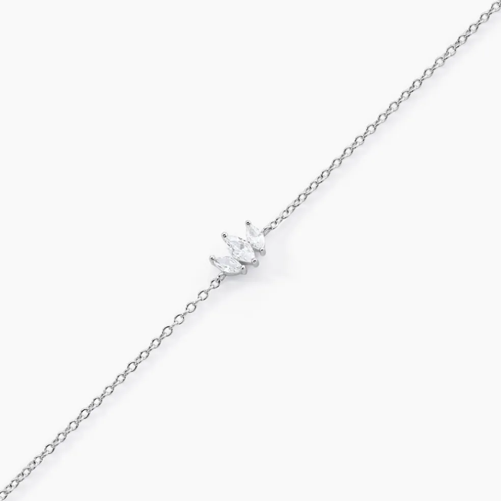 Bracelet Duchesse Argent Blanc Oxyde De Zirconium