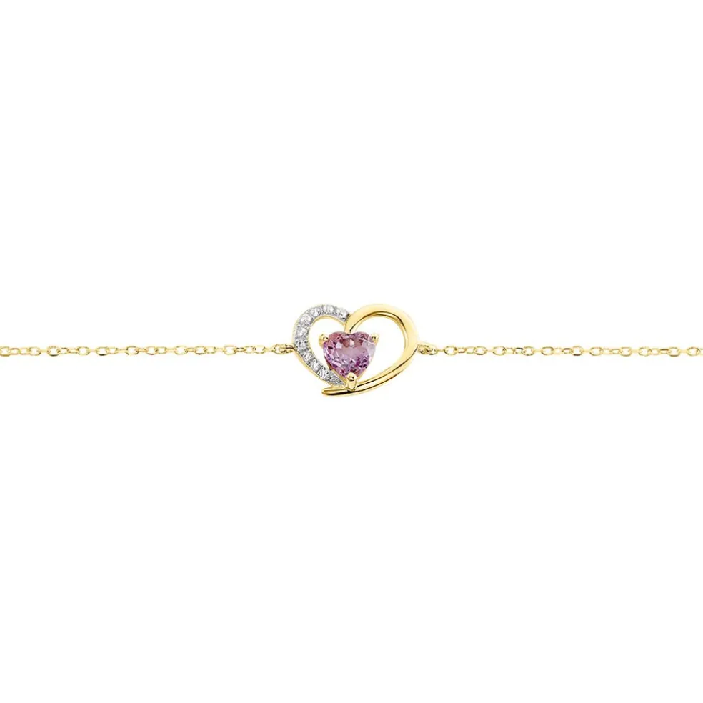 Bracelet Eliana Or Jaune Améthyste Oxyde De Zirconium