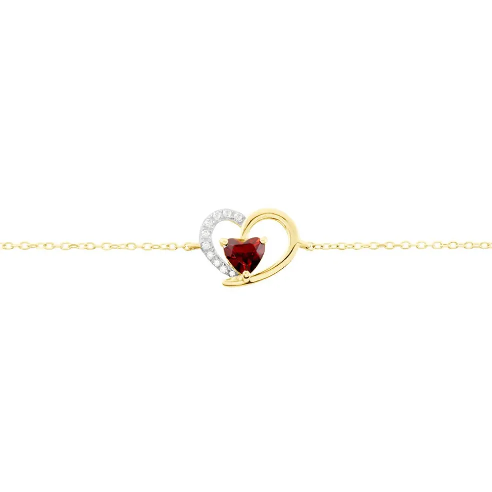 Bracelet Eliana Or Jaune Rhodolite Oxyde De Zirconium