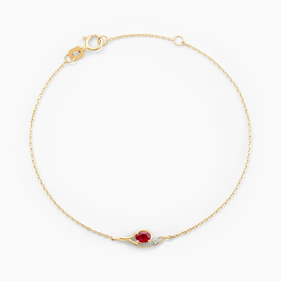 Bracelet Emotion Or Jaune Rubis Diamant