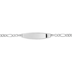 Bracelet Identité Bartolomee Maille Alternee 1/3 Or Blanc