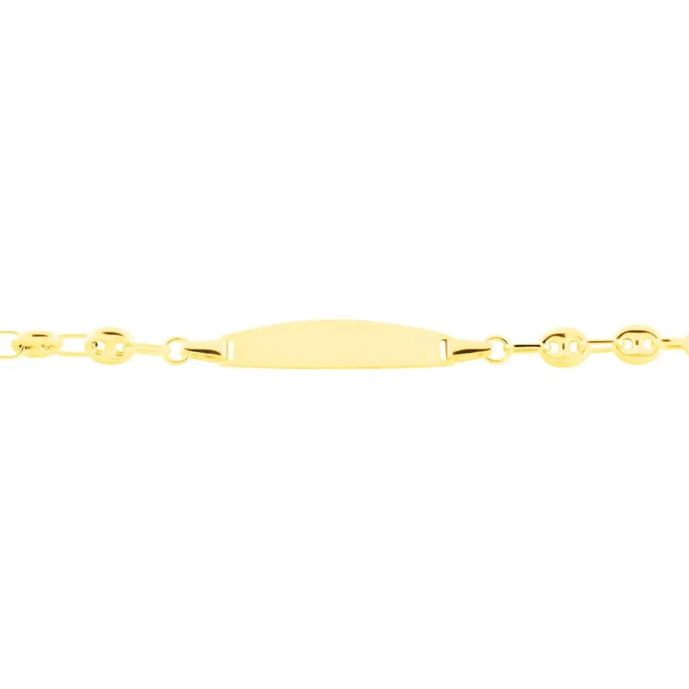 Bracelet Identité Evin Maille Grain De Cafe Or Jaune