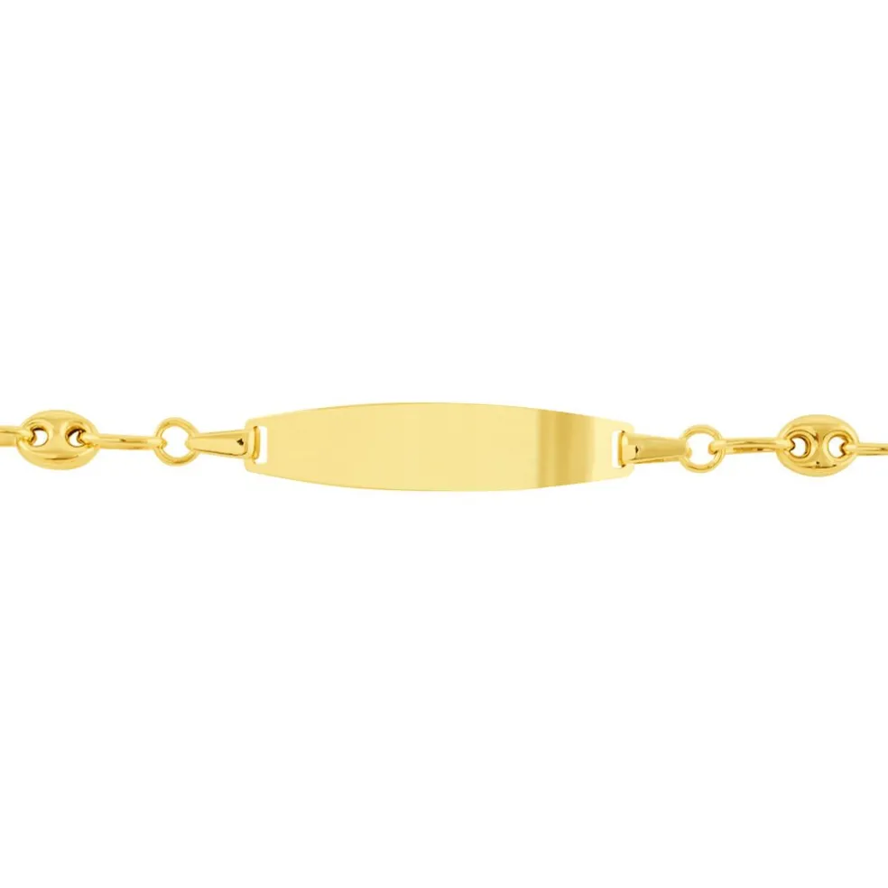 Bracelet Identité Evin Maille Grain De Cafe Or Jaune