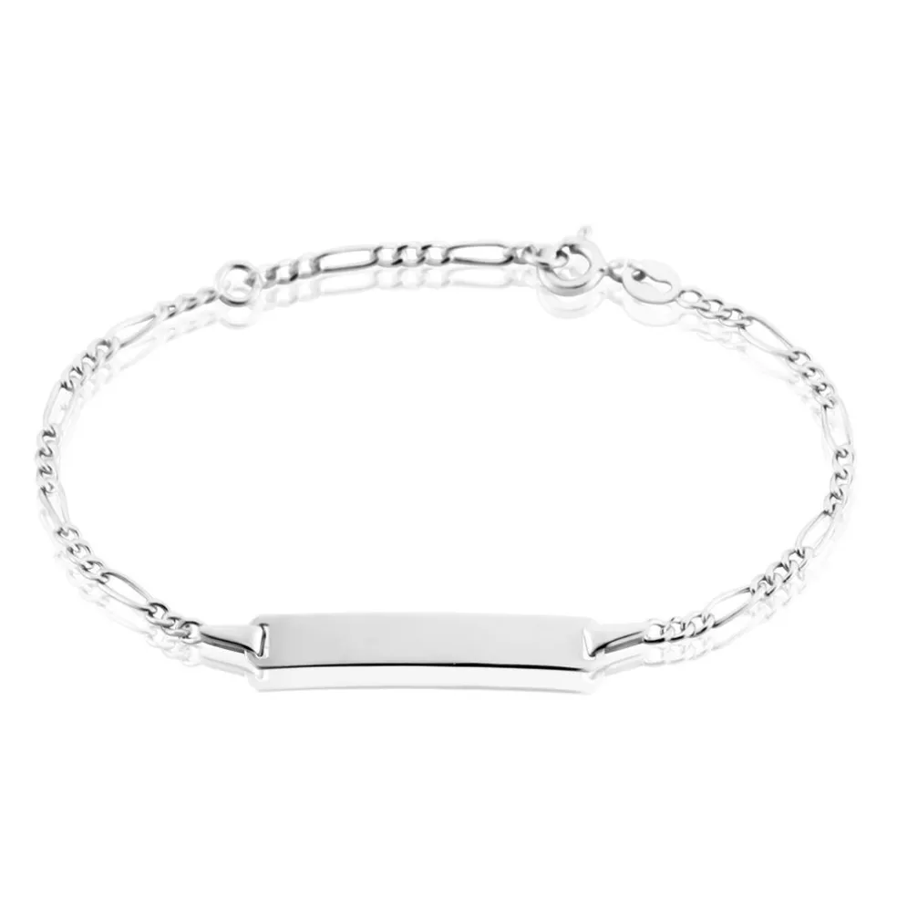 Bracelet Identite Bebe Or Blanc Bartolomee