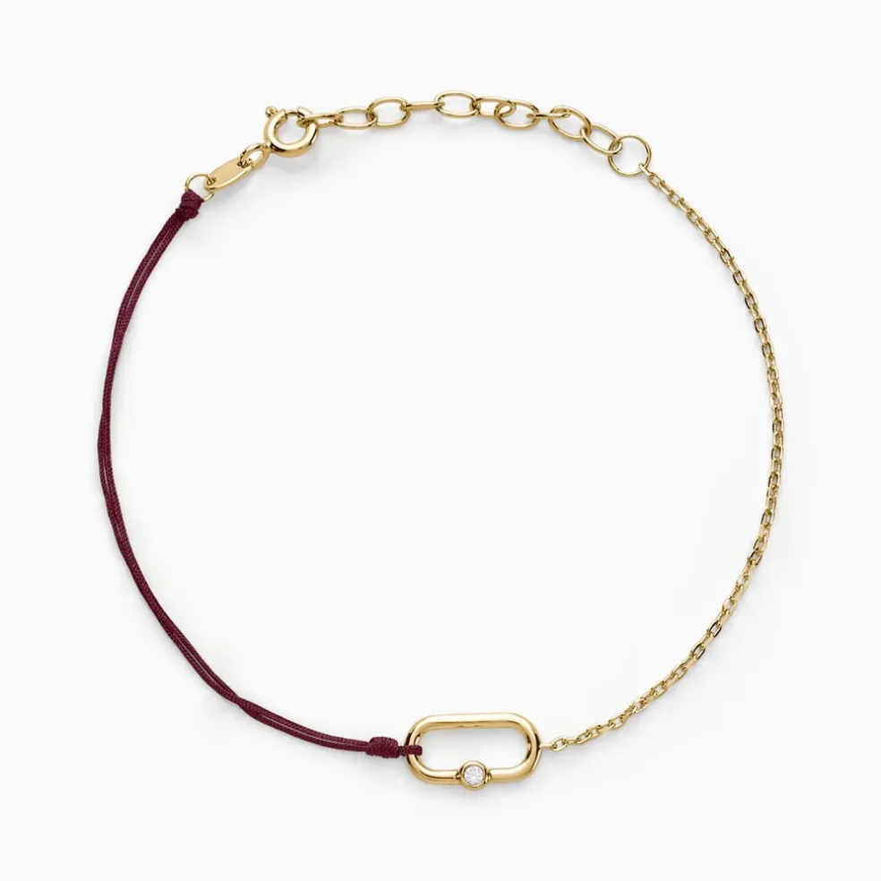 Bracelet Infini Pop Argent Jaune Oxyde De Zirconium