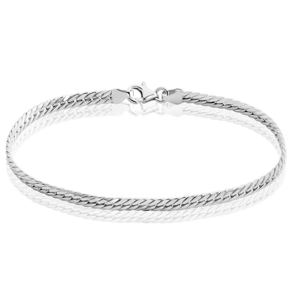 Bracelet Izel Maille Anglaise Or Blanc