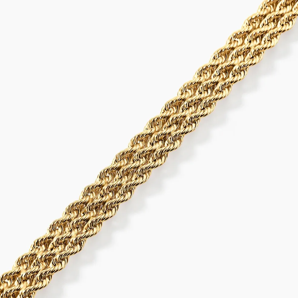 Bracelet Jerry Maille Corde 3 Rangs Or Jaune