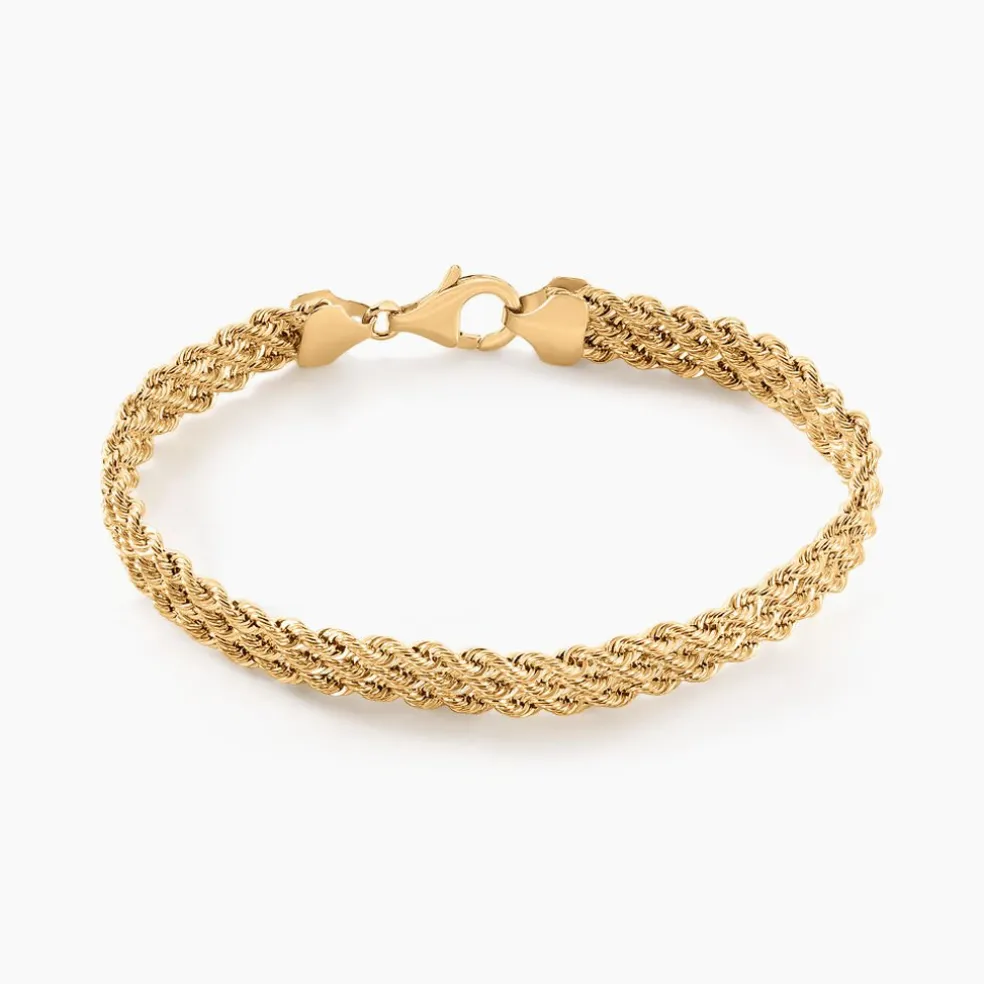 Bracelet Jerry Maille Corde 3 Rangs Or Jaune