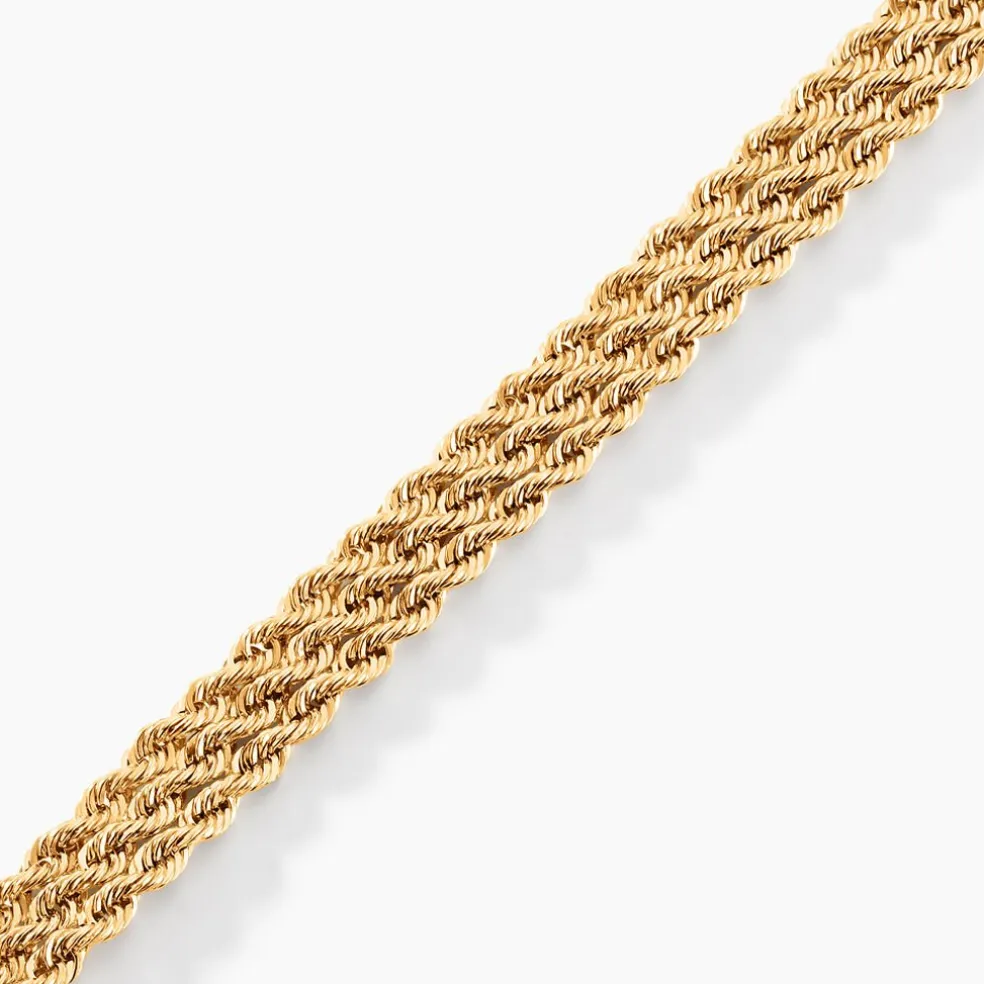 Bracelet Jerry Maille Corde 3 Rangs Or Jaune