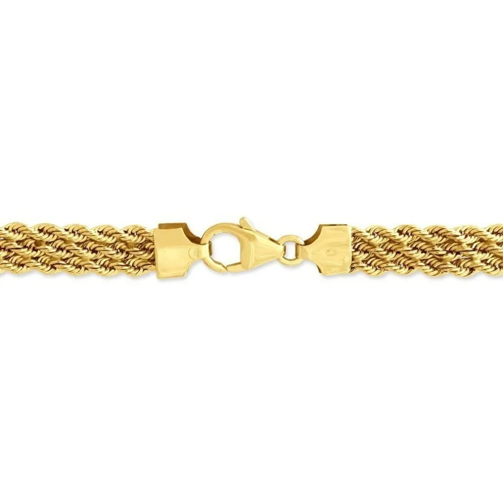 Bracelet Jerry Maille Corde 3 Rangs Or Jaune
