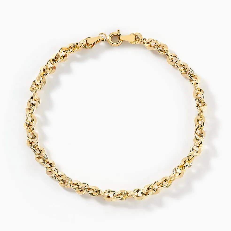 Bracelet Jerry Maille Corde Facettee Or Jaune