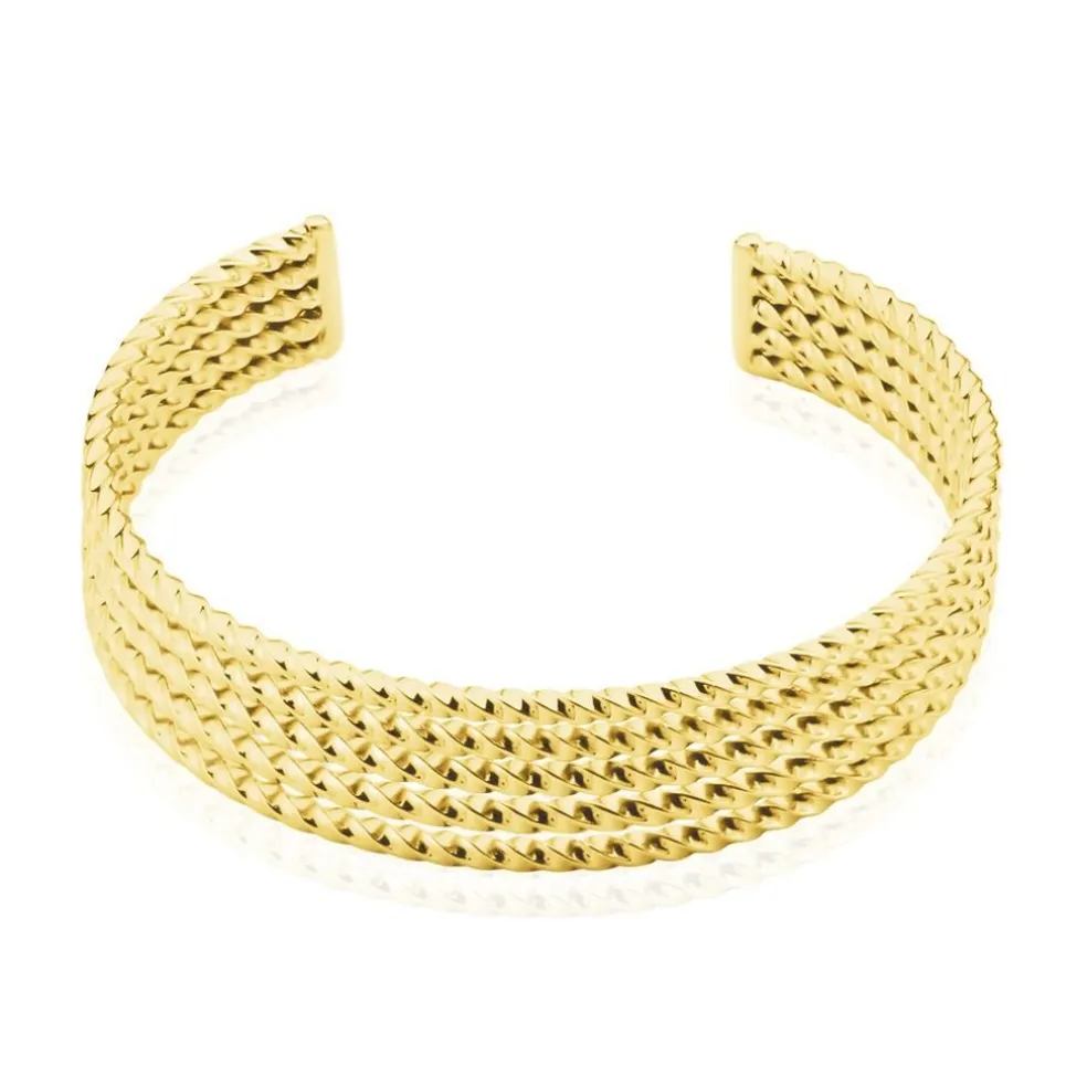 Bracelet Jonc Acier Dore Anthonyn