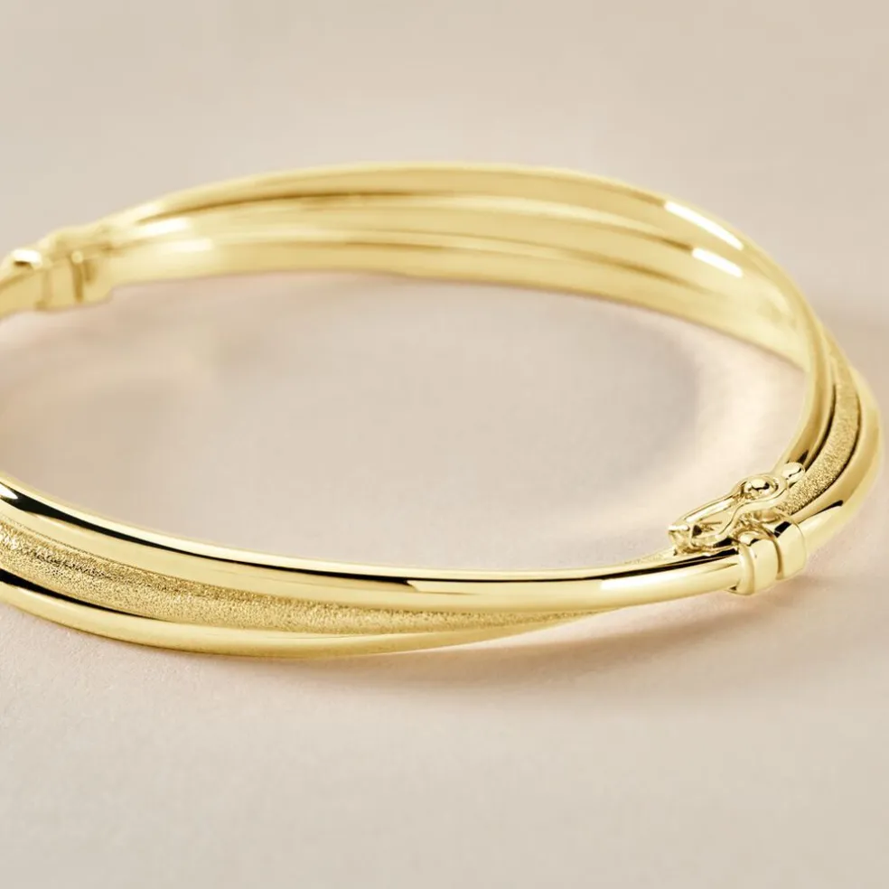 Bracelet Jonc Claudie 3 Fils Entrelaces Or Jaune