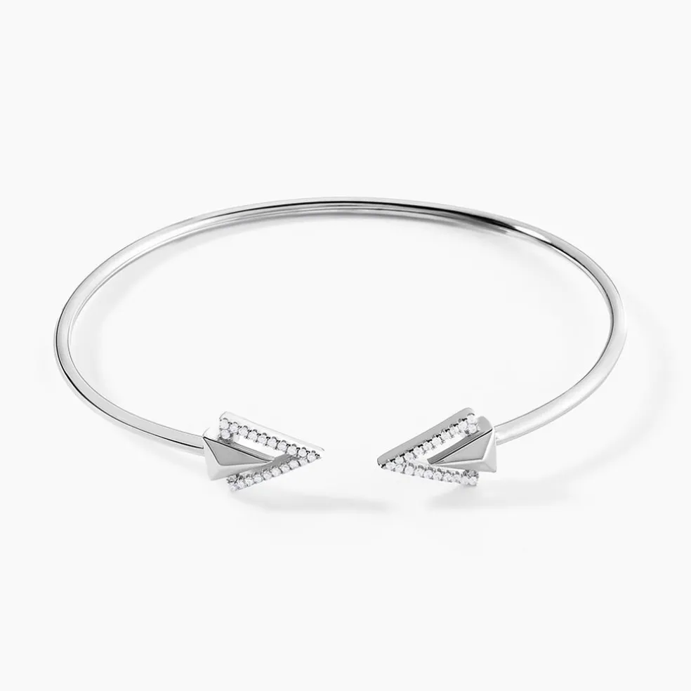 Bracelet Jonc Deva Argent Blanc Oxyde De Zirconium