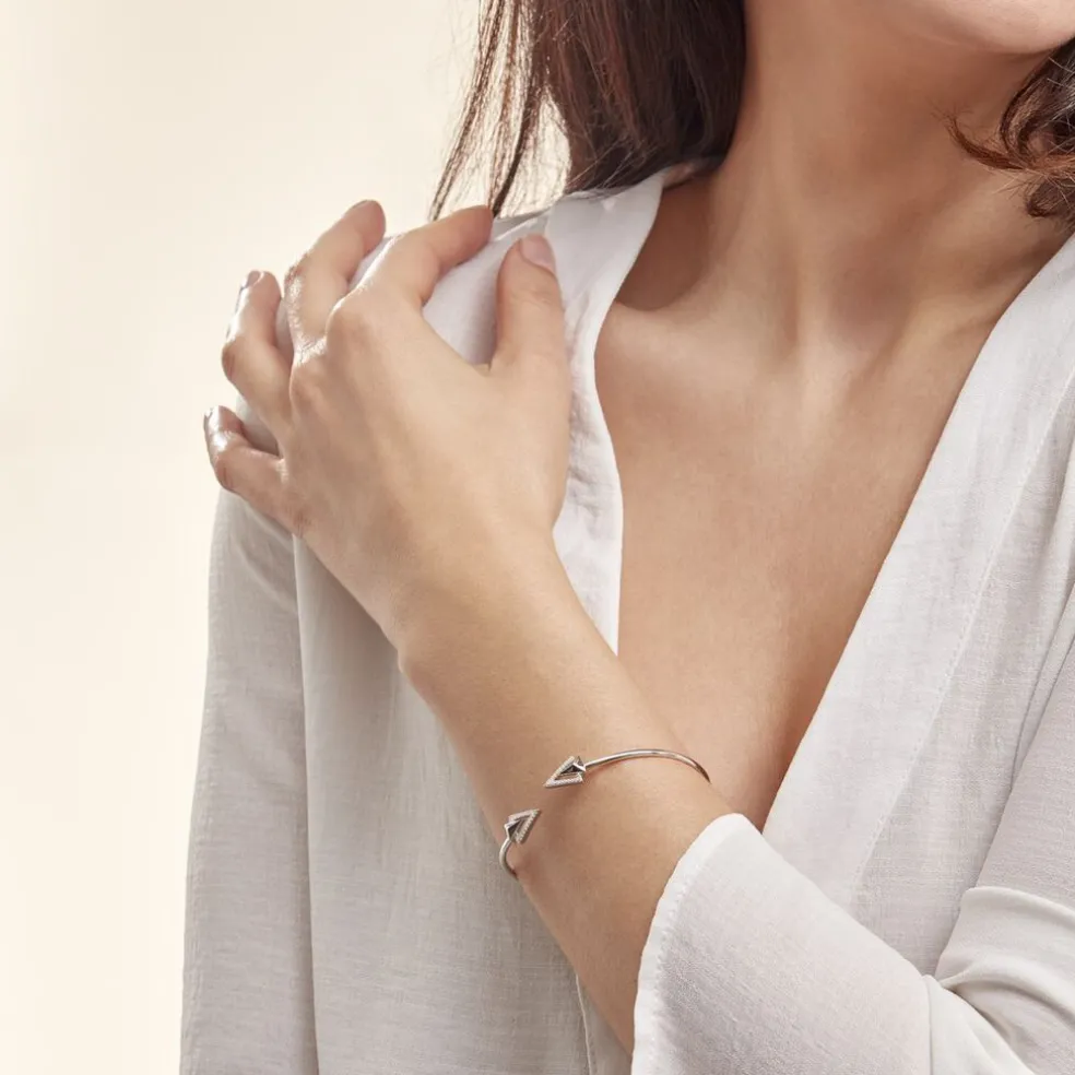 Bracelet Jonc Deva Argent Blanc Oxyde De Zirconium