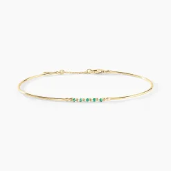 Bracelet Jonc Esmerald Rendez-vous Or Jaune Emeraude