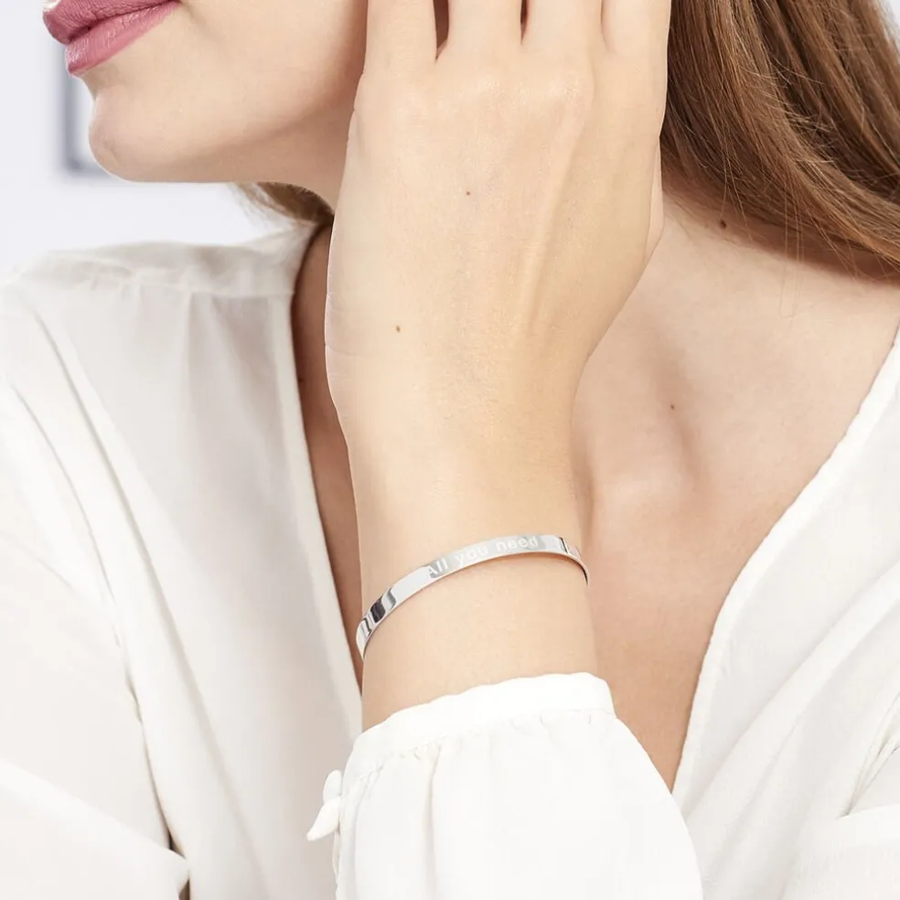 Bracelet Jonc Gravita Argent Blanc