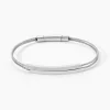 Bracelet Jonc Jakob Acier Blanc Sans Pierre