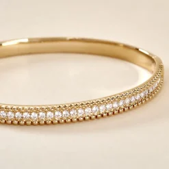 Bracelet Jonc Marie-baptistine Plaqué Or Jaune Oxyde De Zirconium