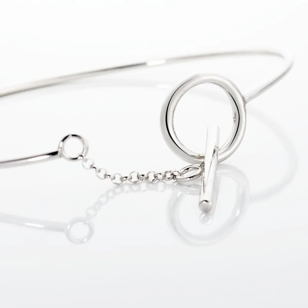 Bracelet Jonc Marie-capucine Argent Blanc