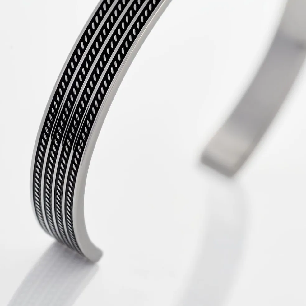 Bracelet Jonc Ouvert Acier Bicolore Anderson