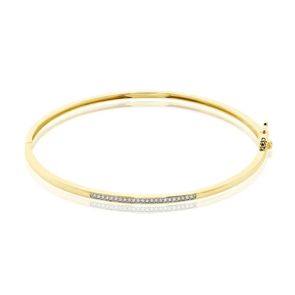 Bracelet Jonc Phillipa Or Jaune Diamant