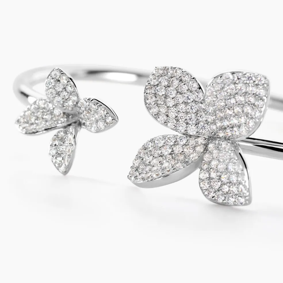 Bracelet Jonc Radiant Bloom Argent Blanc Oxyde