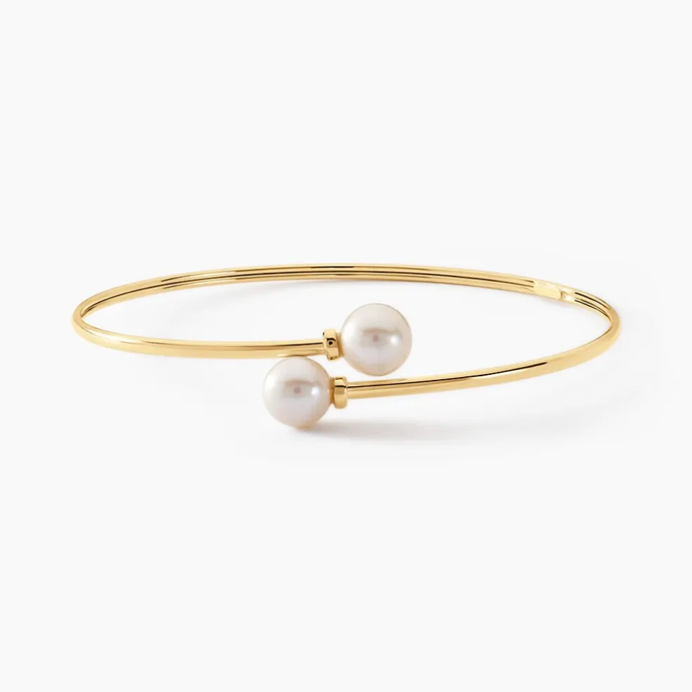 Bracelet Jonc Sammy Or Jaune Perle De Culture