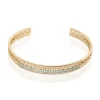 Bracelet Jonc Zoila Plaqué Or Pierre De Synthese Et Oxyde