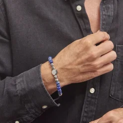 Bracelet Jourdan 1921 Acier Blanc 艙il De Tigre