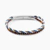 Bracelet Jourdan Renatus Acier Argenté Oeil De Tigre