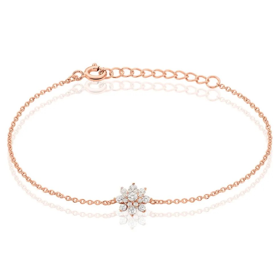 Bracelet Lorraine Argent Rose Oxyde De Zirconium