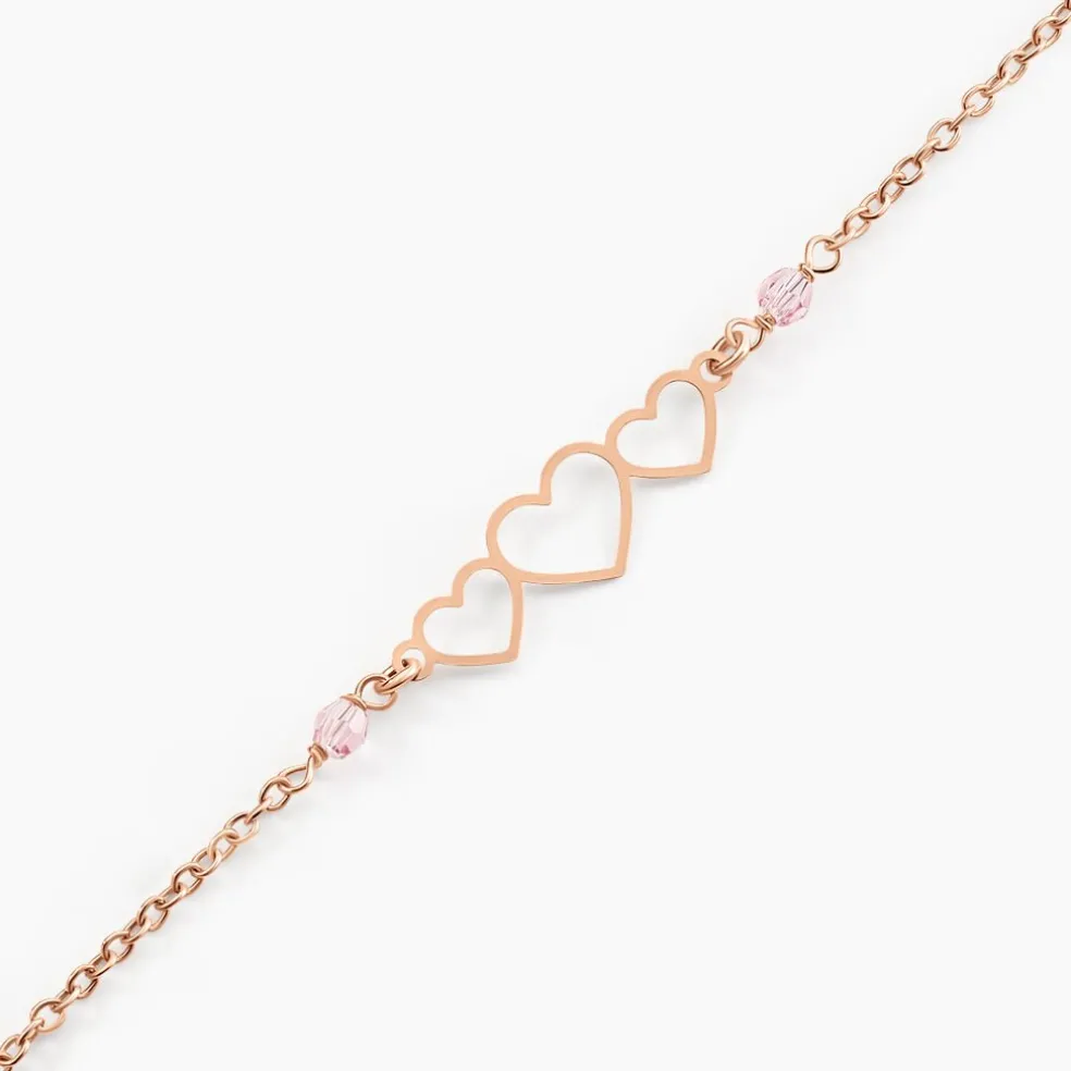 Bracelet Love Love Argent Rose Oxyde De Zirconium