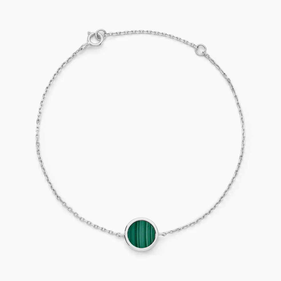 Bracelet Lunatique Argent Blanc Malachite Onyx