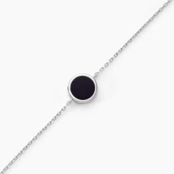 Bracelet Lunatique Argent Blanc Malachite Onyx