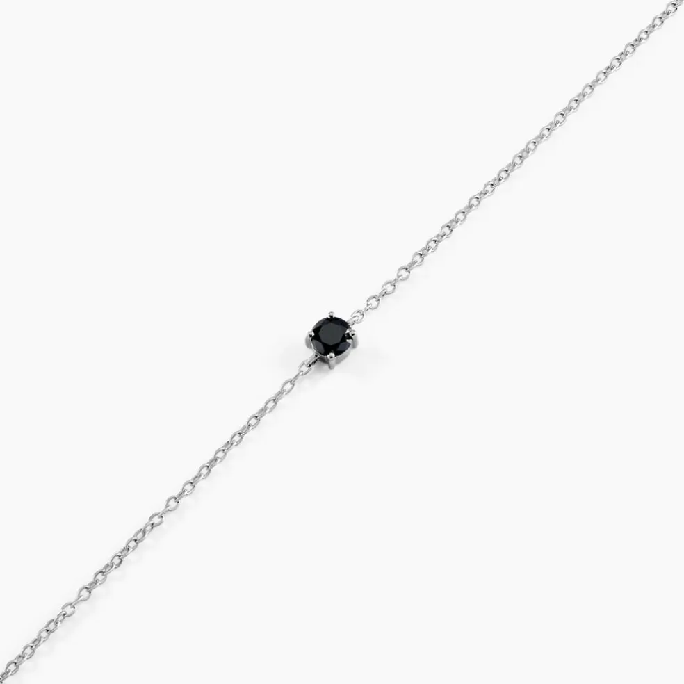 Bracelet Lylwenn Argent Blanc Oxyde De Zirconium Noir